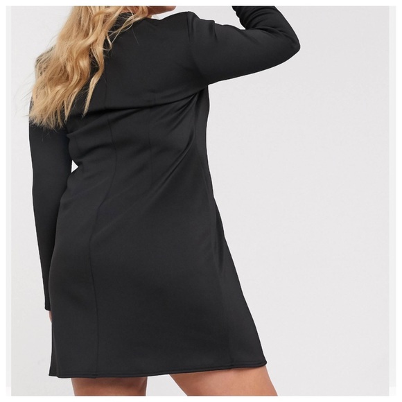 ASOS Design Curve jersey square neck double breasted blazer - Picture 3 of 4